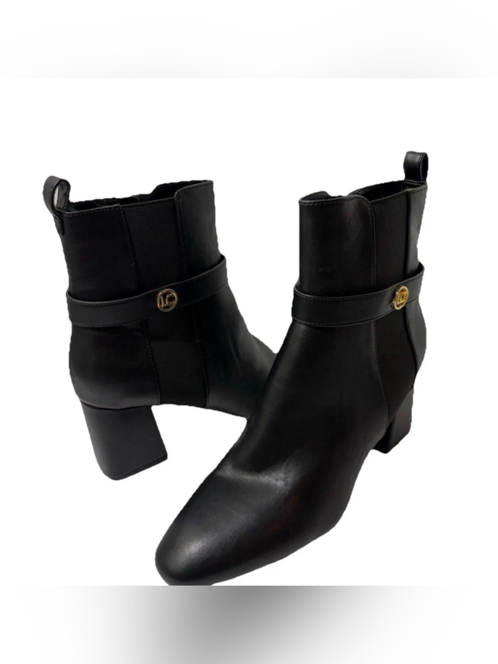 Liz Claiborne Missy Black Block Heel Ankle Booties 9W NWOB